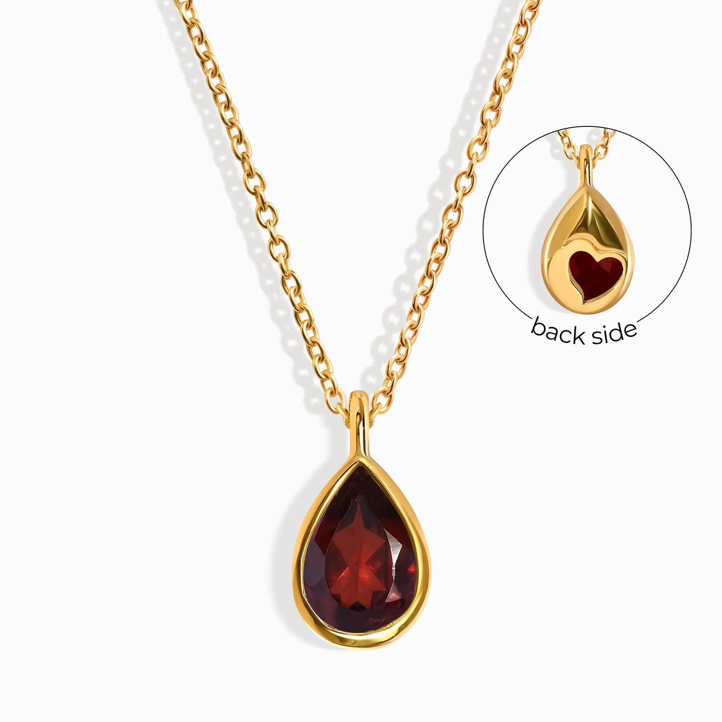 Garnet Necklace - Hidden Heart Moon Magic
