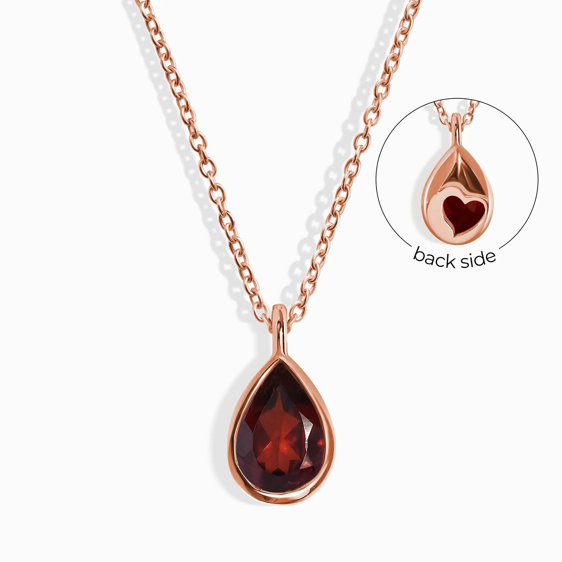 Garnet Necklace - Hidden Heart Moon Magic