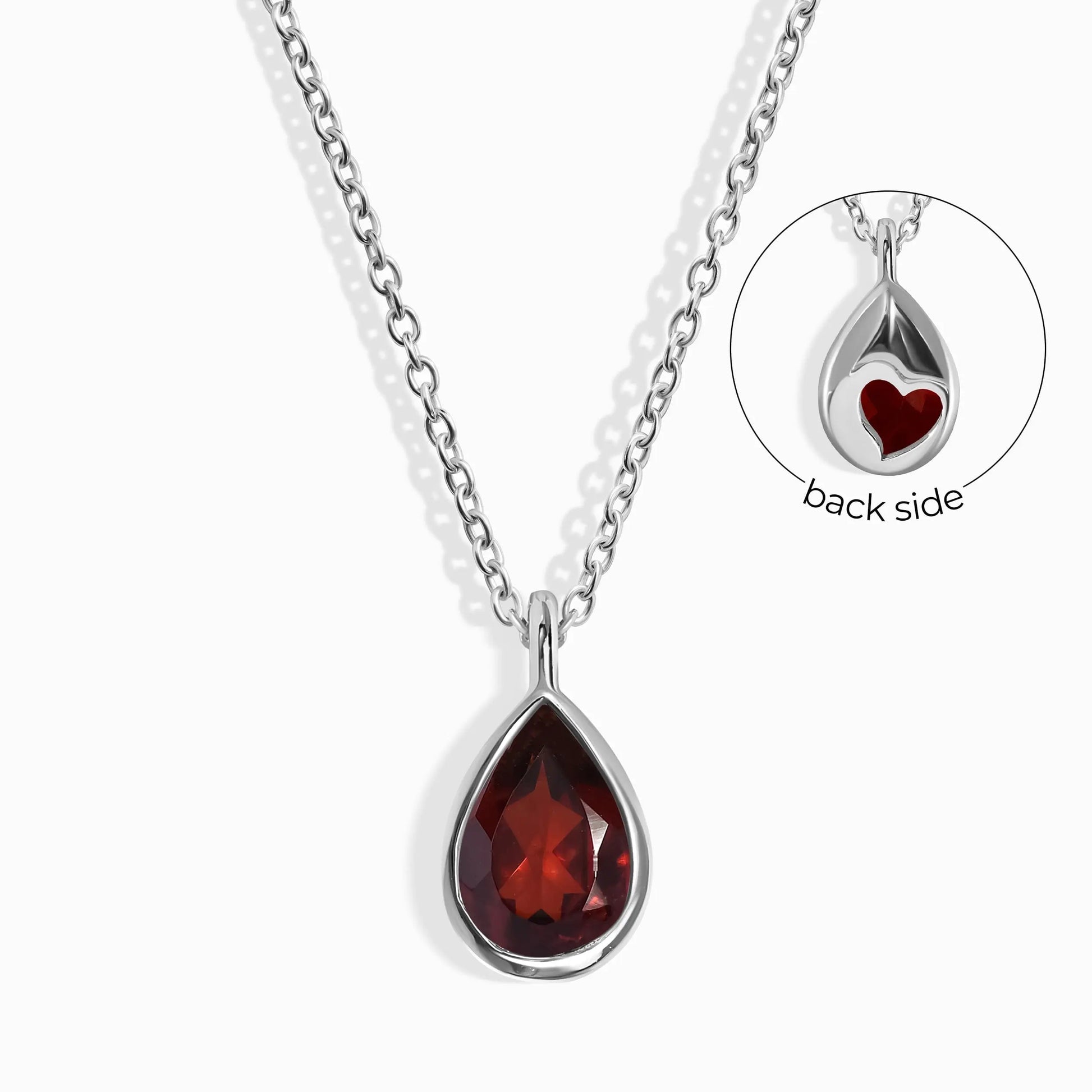 Garnet Necklace - Hidden Heart Moon Magic
