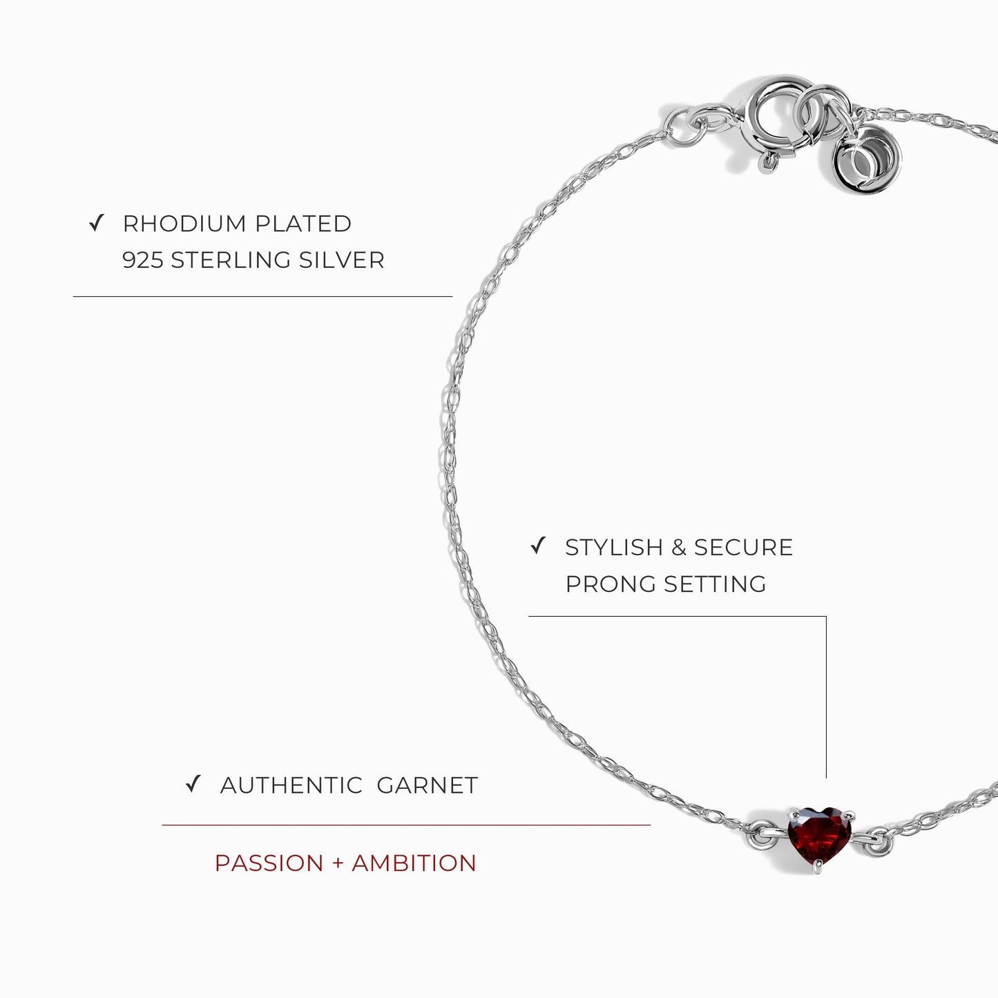 Kids Garnet Bracelet - Love Moon Magic