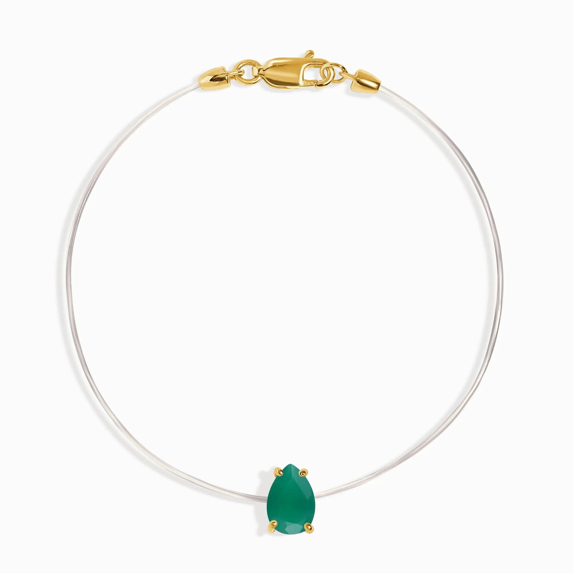 Green Onyx Bracelet Floating Sway - May Birthstone Moon Magic