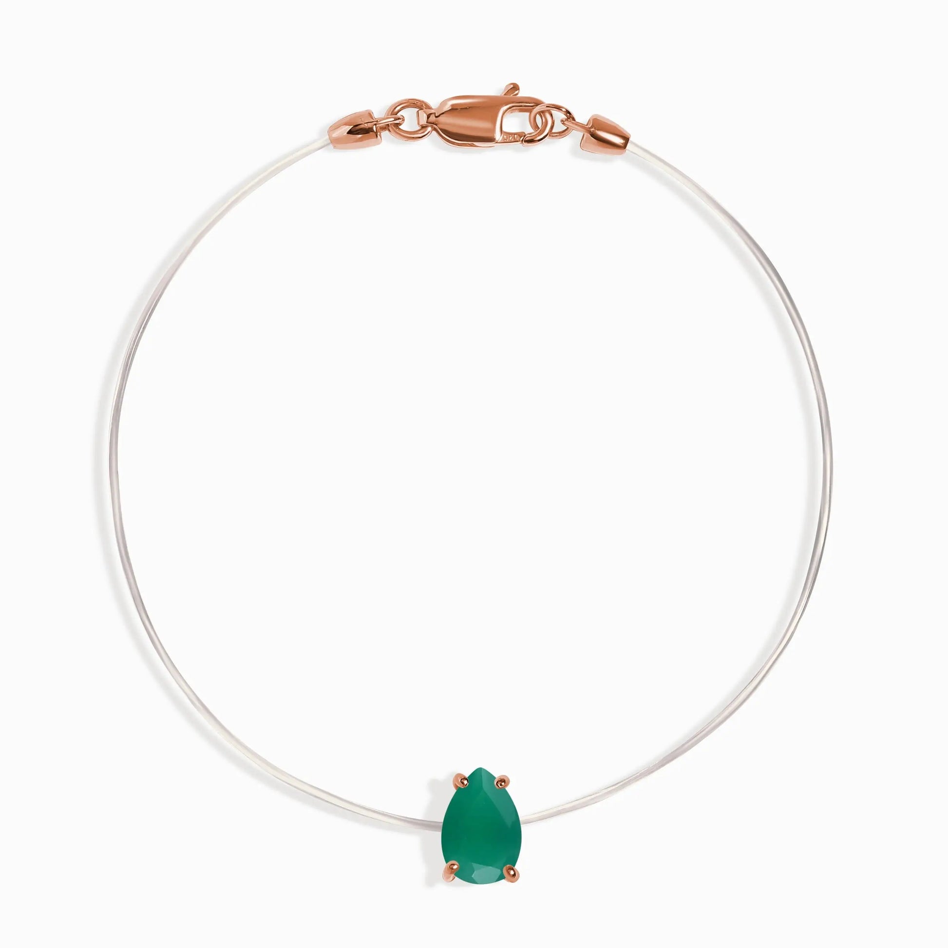Green Onyx Bracelet Floating Sway - May Birthstone Moon Magic