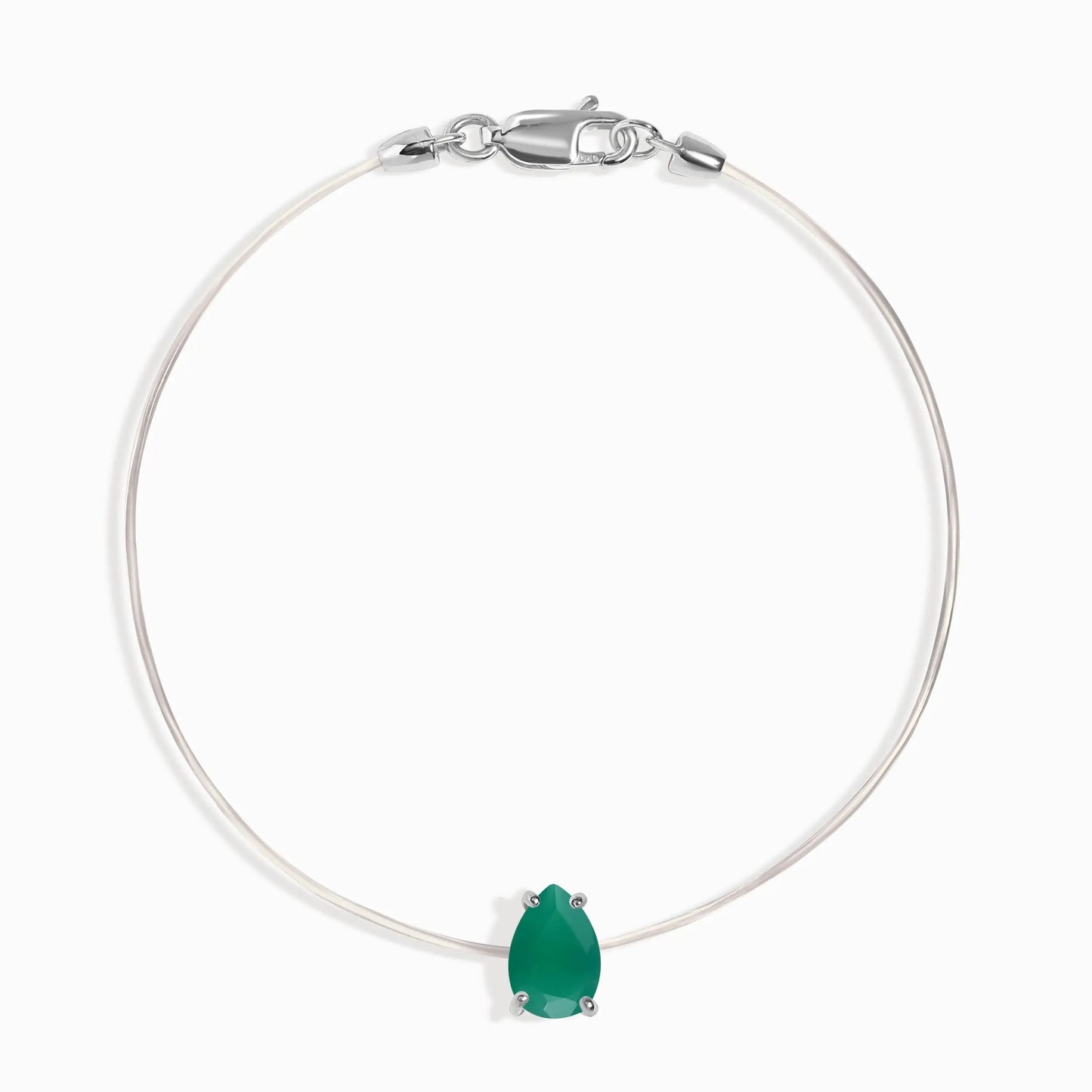 Green Onyx Bracelet Floating Sway - May Birthstone Moon Magic