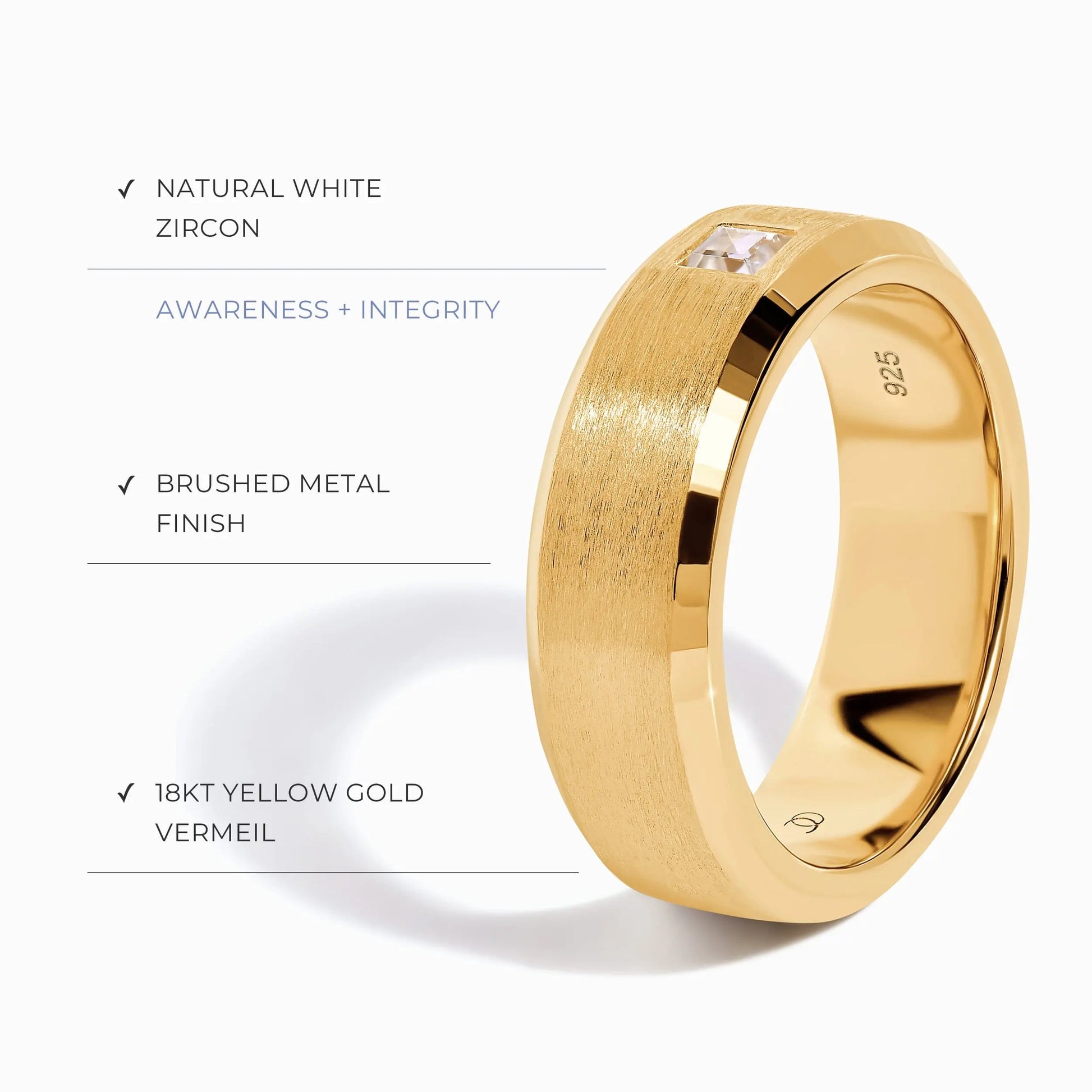 White Zircon Unisex Ring - Crafted Moon Magic
