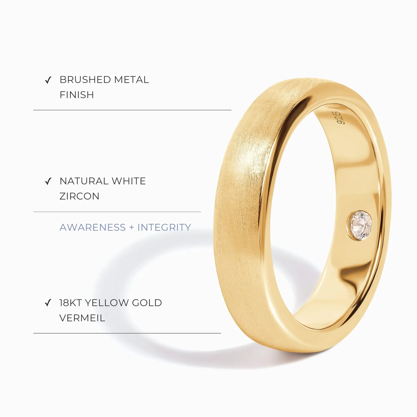 White Zircon Unisex Ring - Mysterious Moon Magic