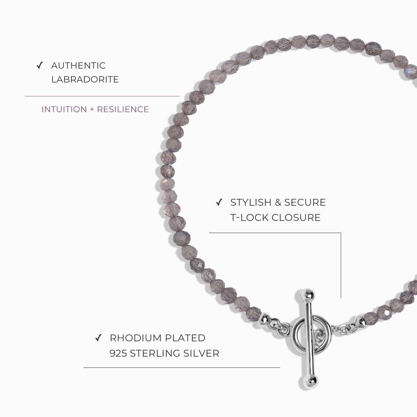 Labradorite T-Lock Beads Bracelet - Raise Your Vibrations Moon Magic
