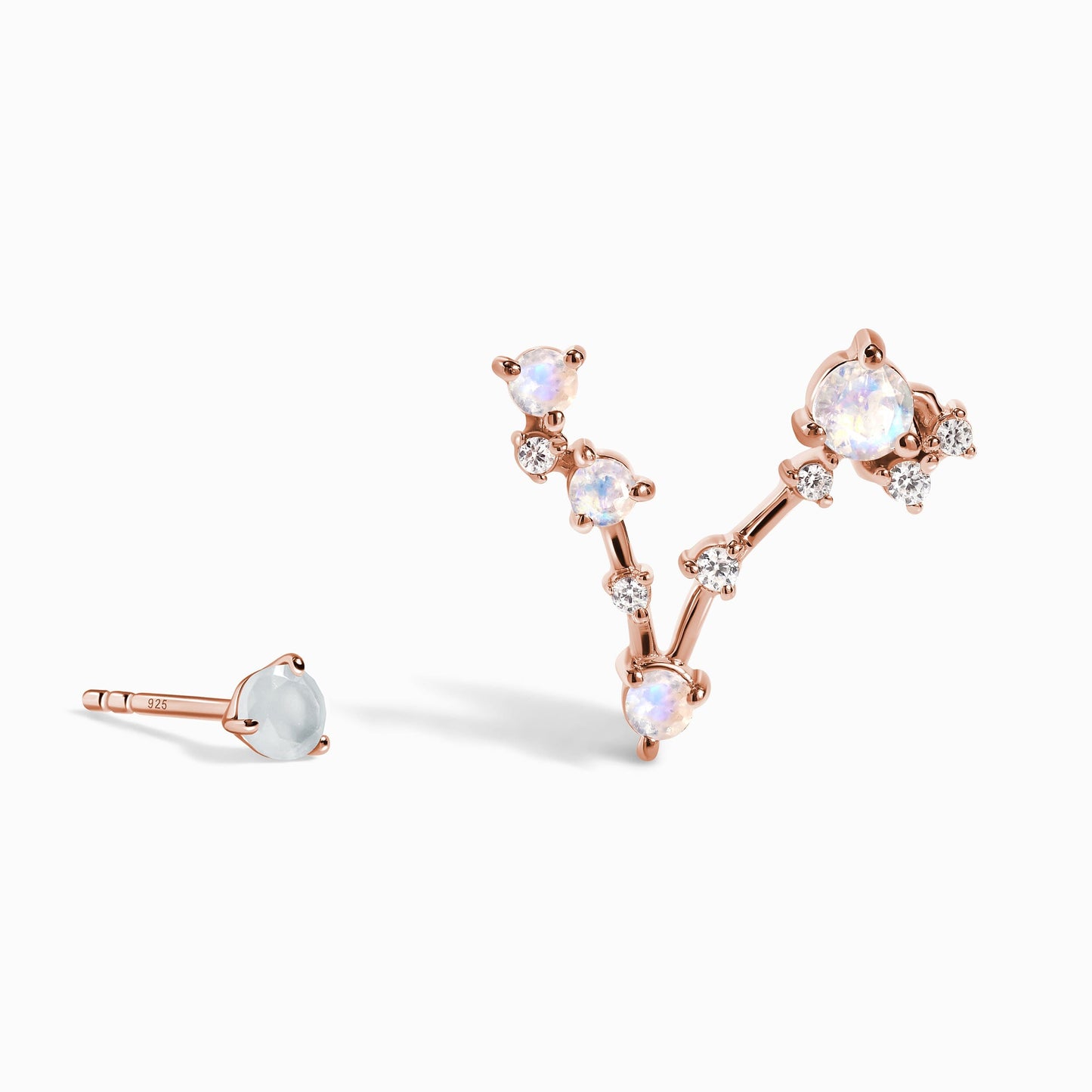 Zodiac Birthstone Studs - Pisces Aquamarine Moon Magic