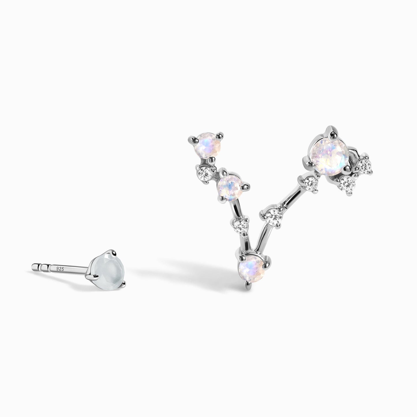 Zodiac Birthstone Studs - Pisces Aquamarine Moon Magic