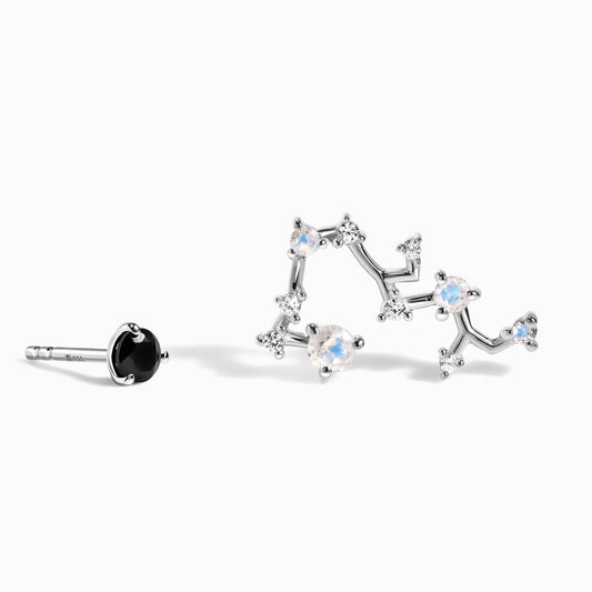 Zodiac Birthstone Studs - Sagittarius Black Onyx Moon Magic