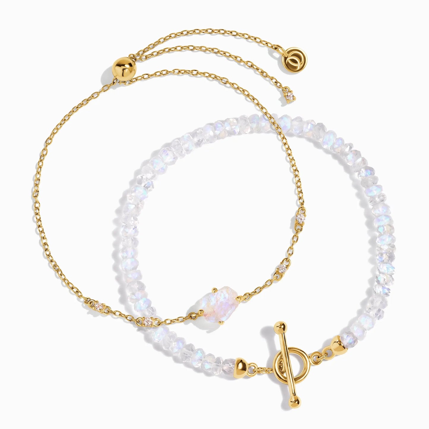 Moonstone Bracelet Stack - Raw Goddess Energy Moon Magic