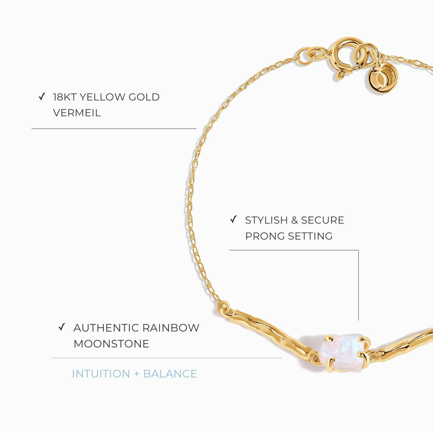 Raw Moonstone Kids Bracelet - Petite Flow Moon Magic