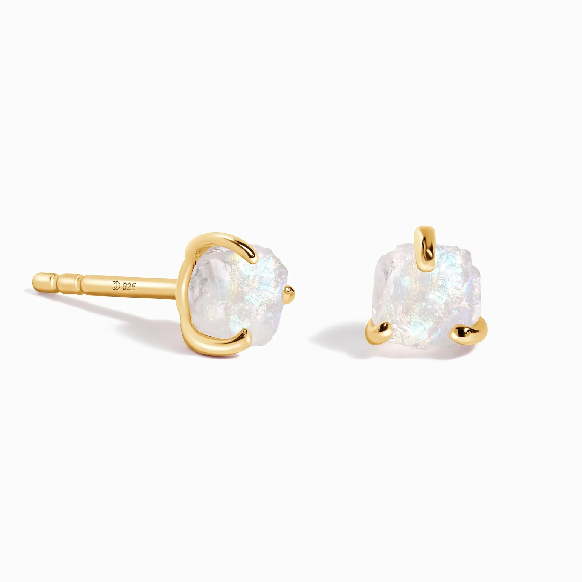 Raw Moonstone Earrings - Unique Moon Magic