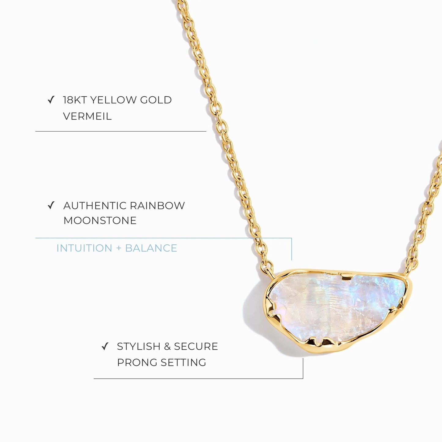 Raw Crystal Necklace - Sacred Moonstone Moon Magic