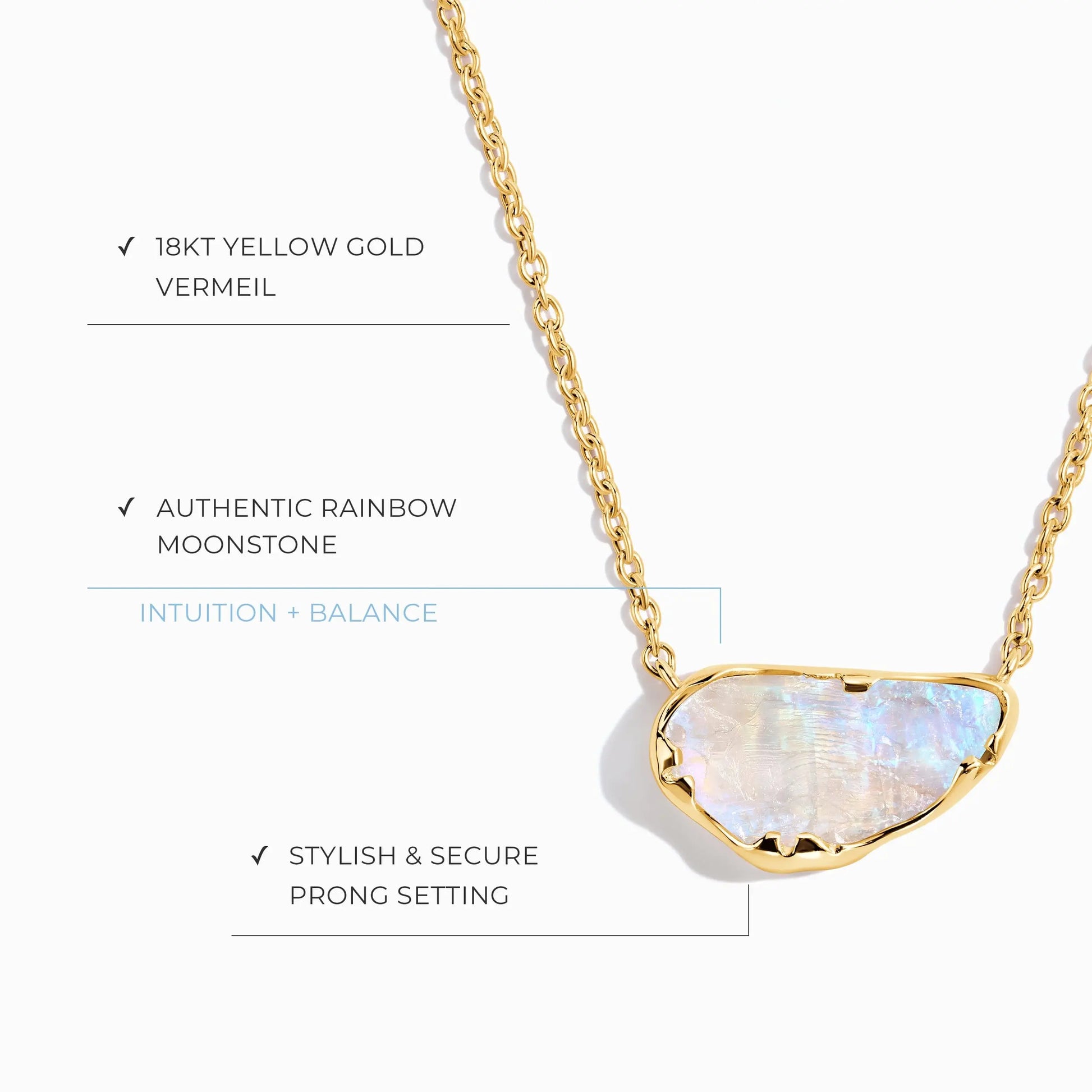 Raw Crystal Necklace - Sacred Moonstone Moon Magic