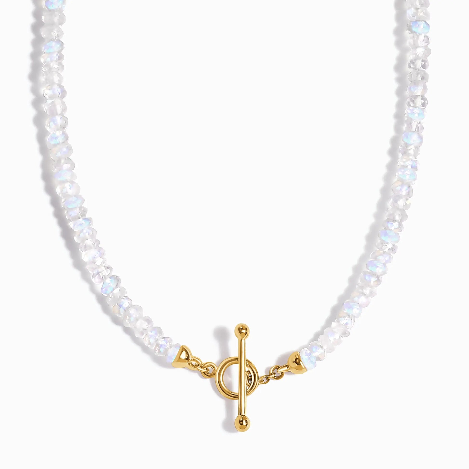 Rainbow Moonstone T-Lock Beads Necklace - Raise Your Vibrations Moon Magic