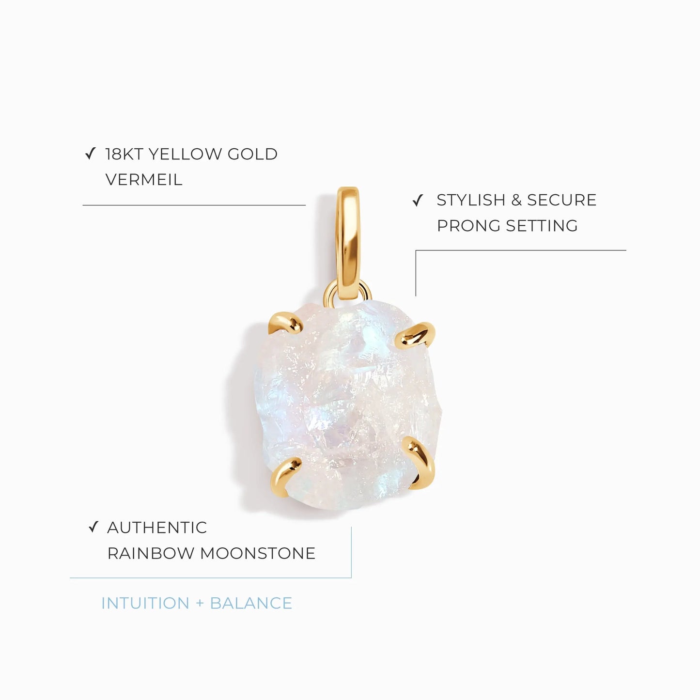 Raw Crystal Charm - Moonstone Moon Magic