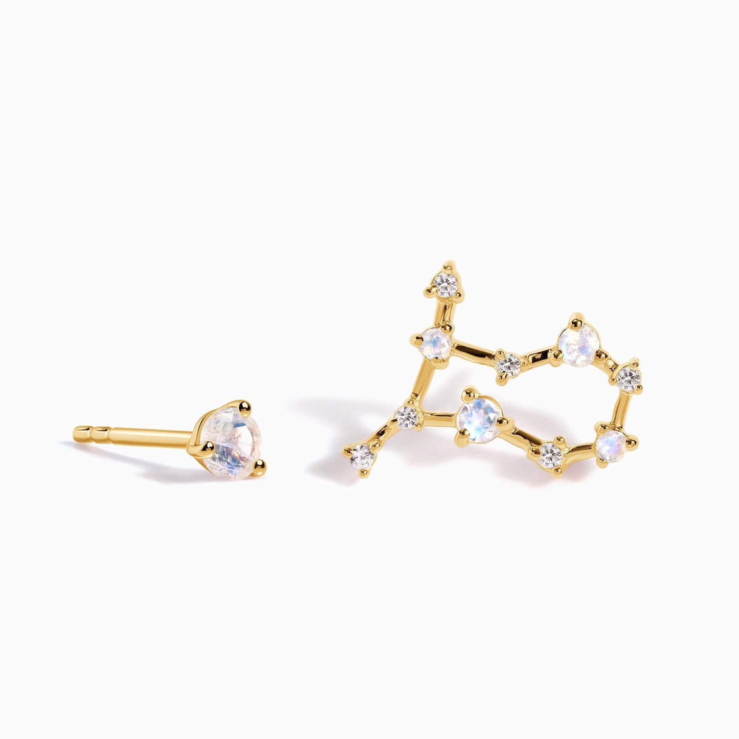 Zodiac Birthstone Studs - Gemini Moonstone Moon Magic