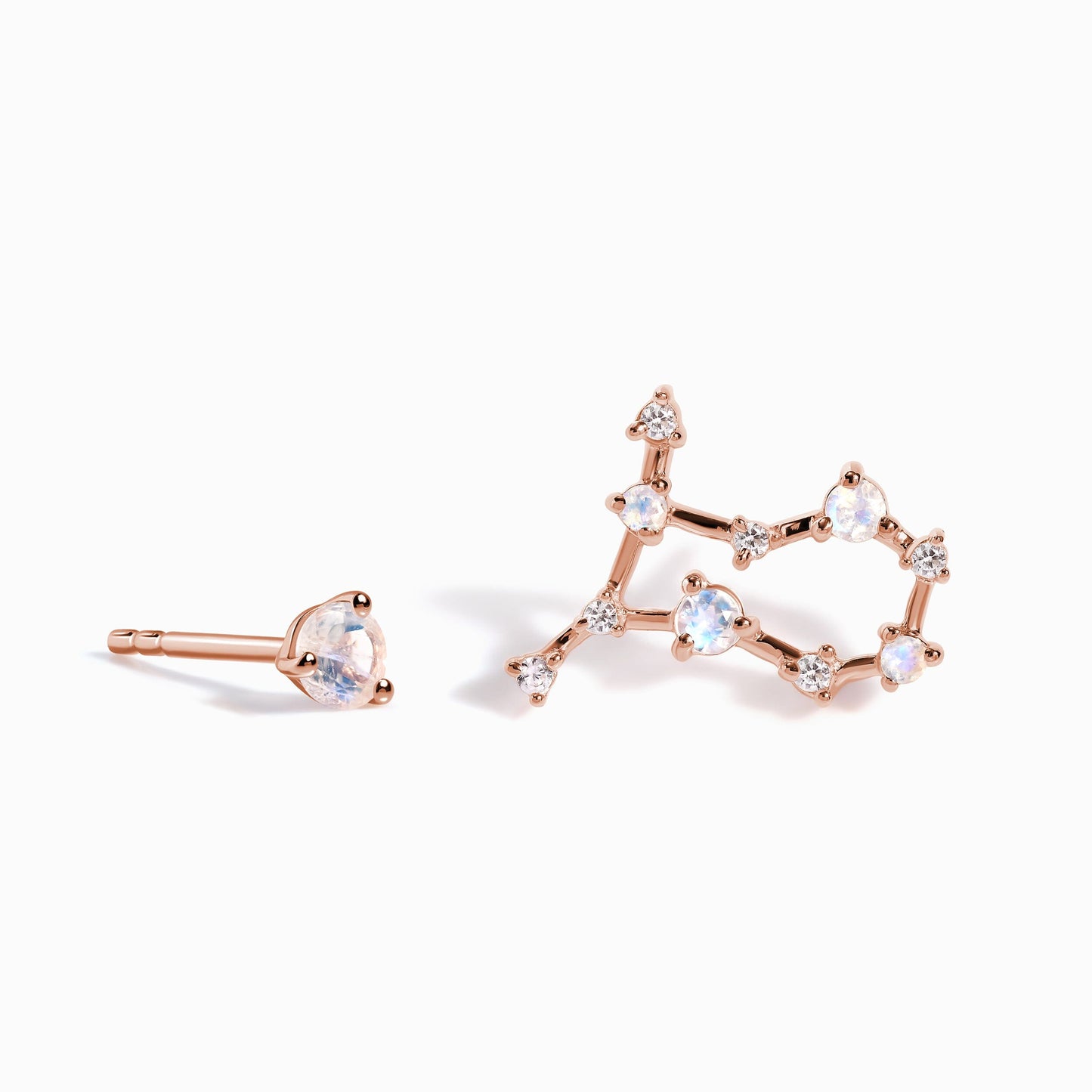 Zodiac Birthstone Studs - Gemini Moonstone Moon Magic