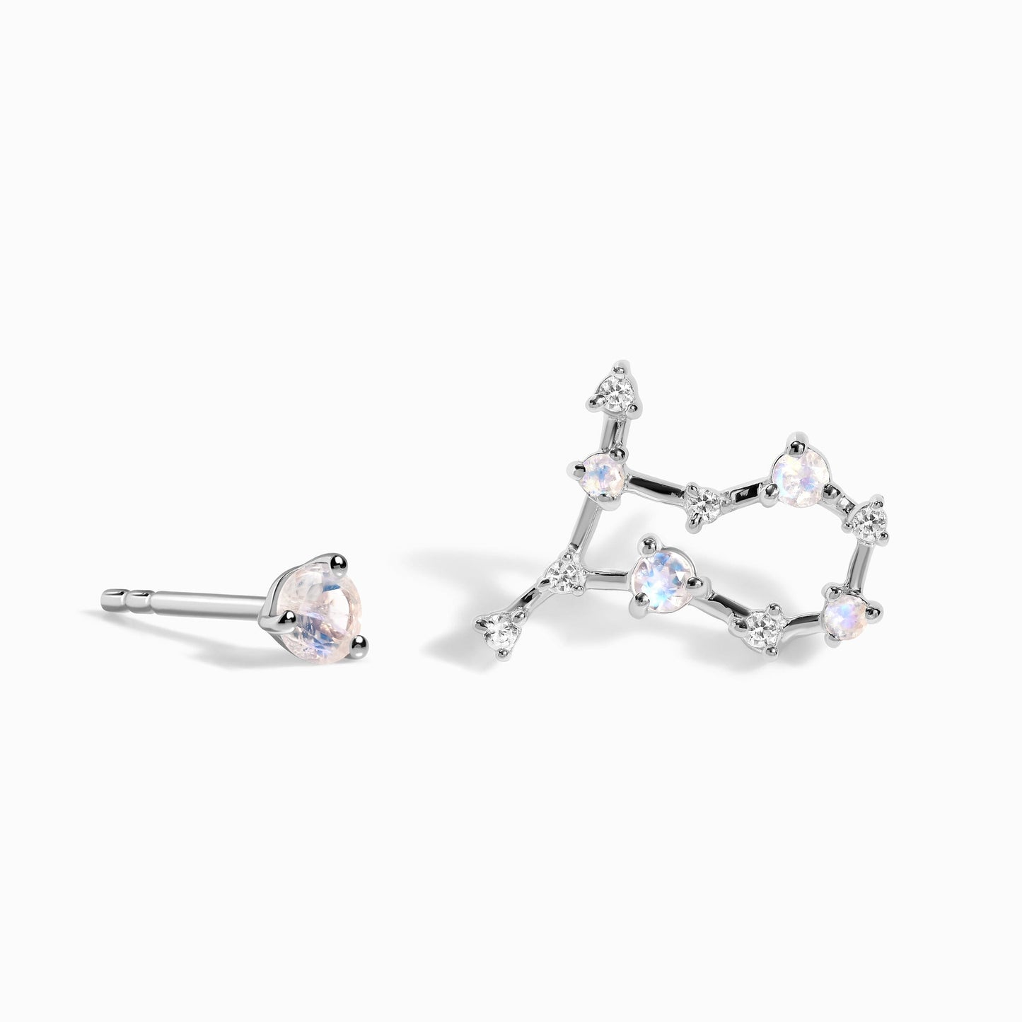 Zodiac Birthstone Studs - Gemini Moonstone Moon Magic