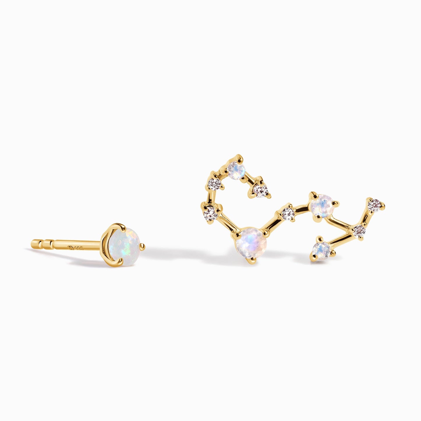 Zodiac Birthstone Studs - Scorpio Opal Moon Magic