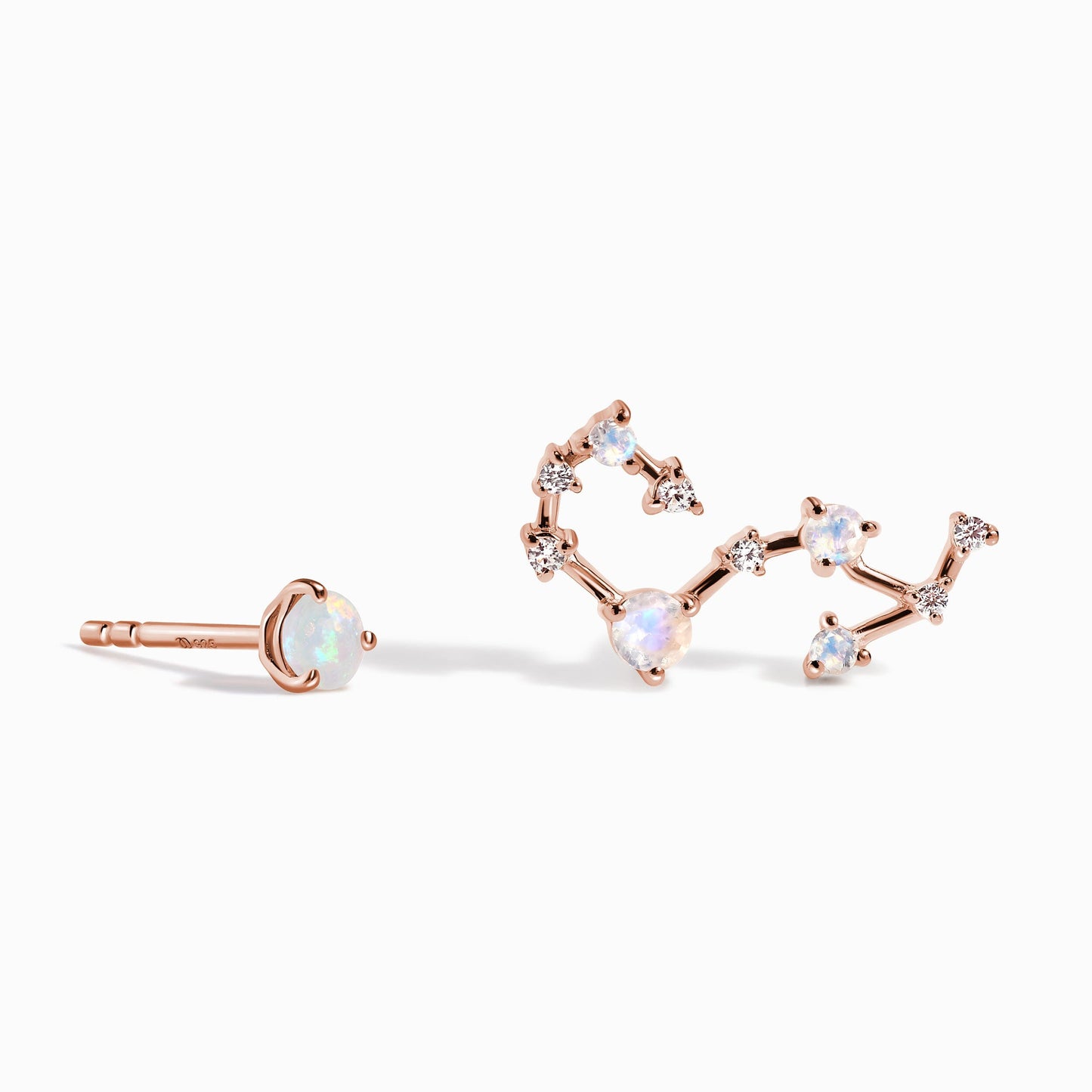Zodiac Birthstone Studs - Scorpio Opal Moon Magic