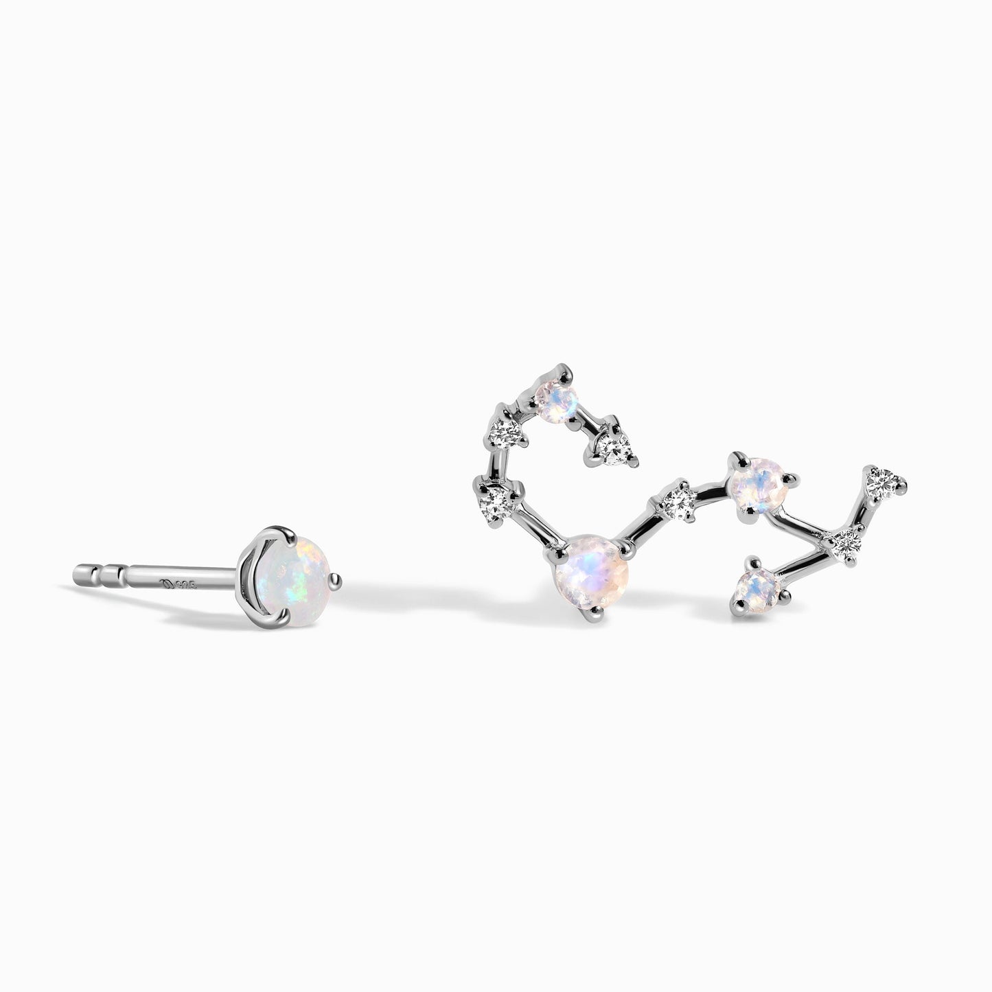 Zodiac Birthstone Studs - Scorpio Opal Moon Magic