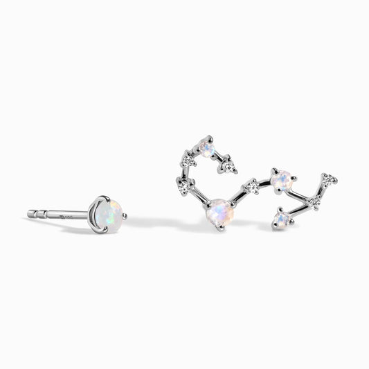 Zodiac Birthstone Studs - Scorpio Opal Moon Magic