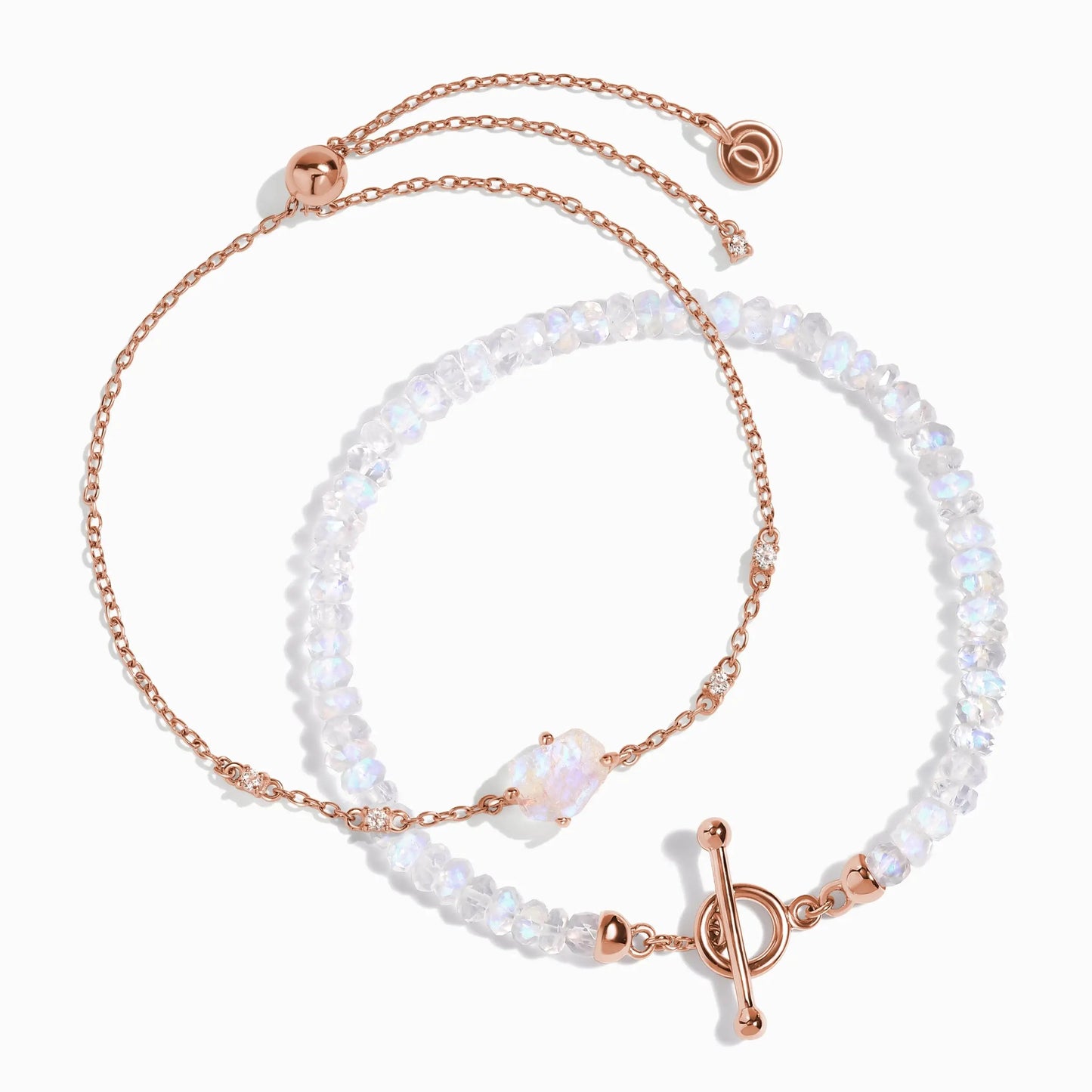 Moonstone Bracelet Stack - Raw Goddess Energy Moon Magic