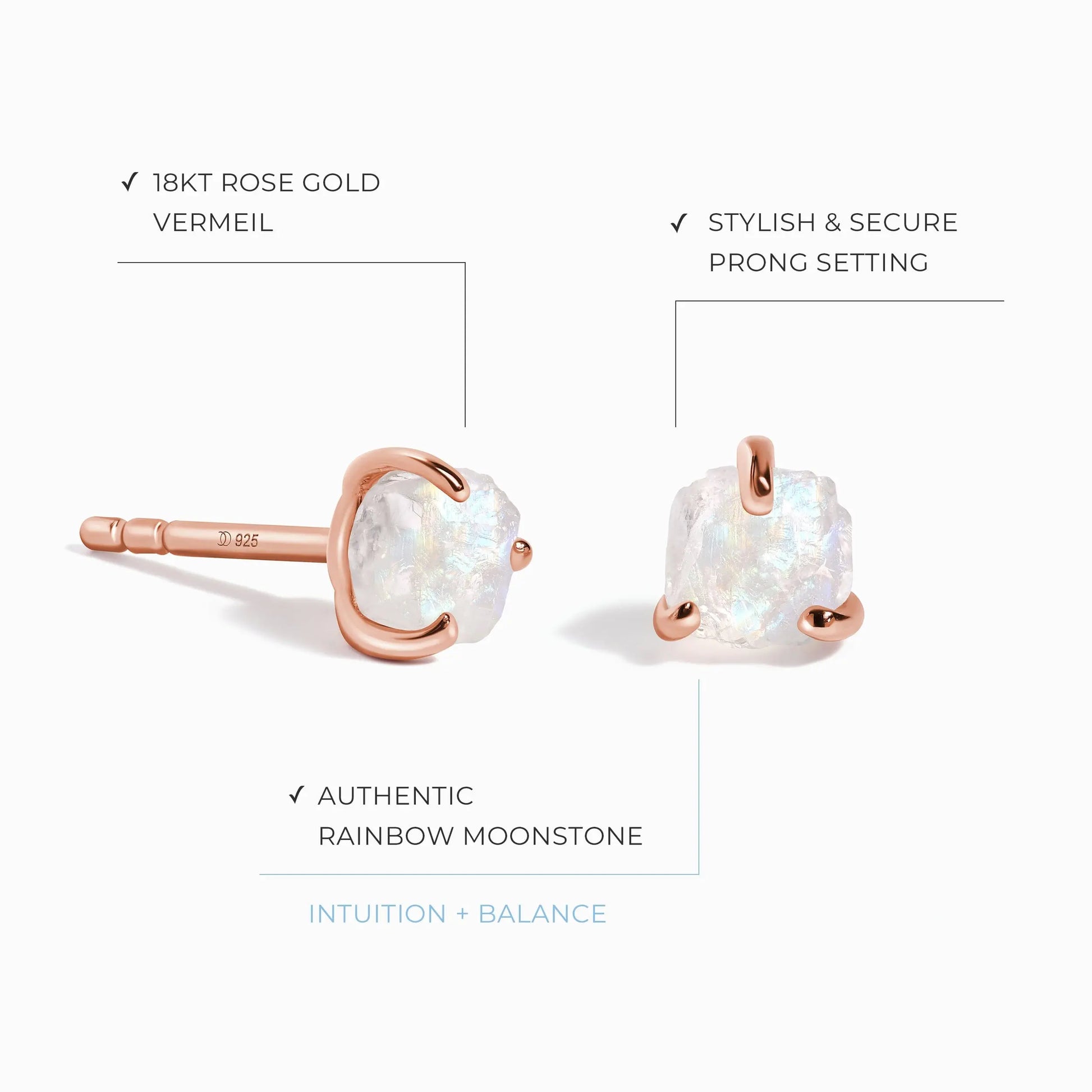 Raw Moonstone Earrings - Unique Moon Magic