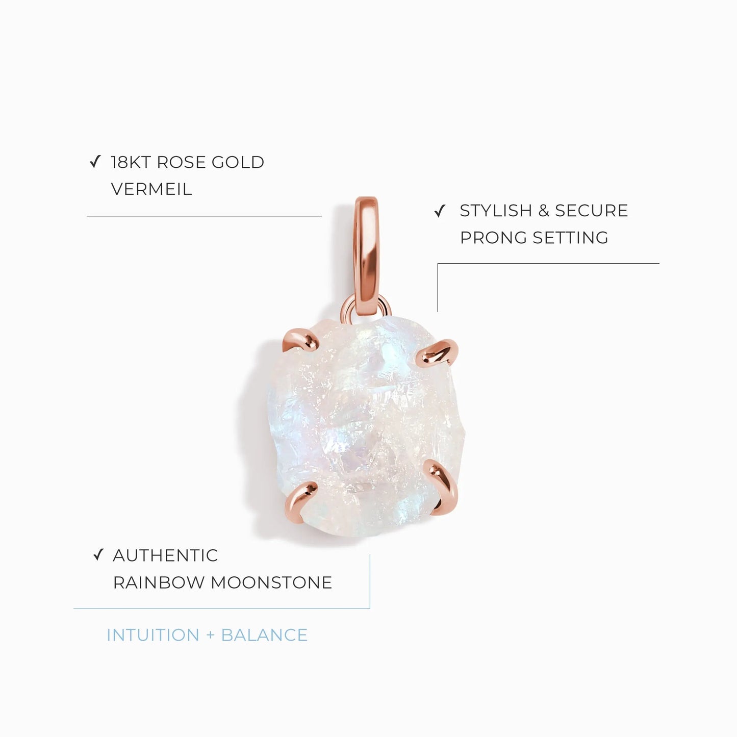 Raw Crystal Charm - Moonstone Moon Magic