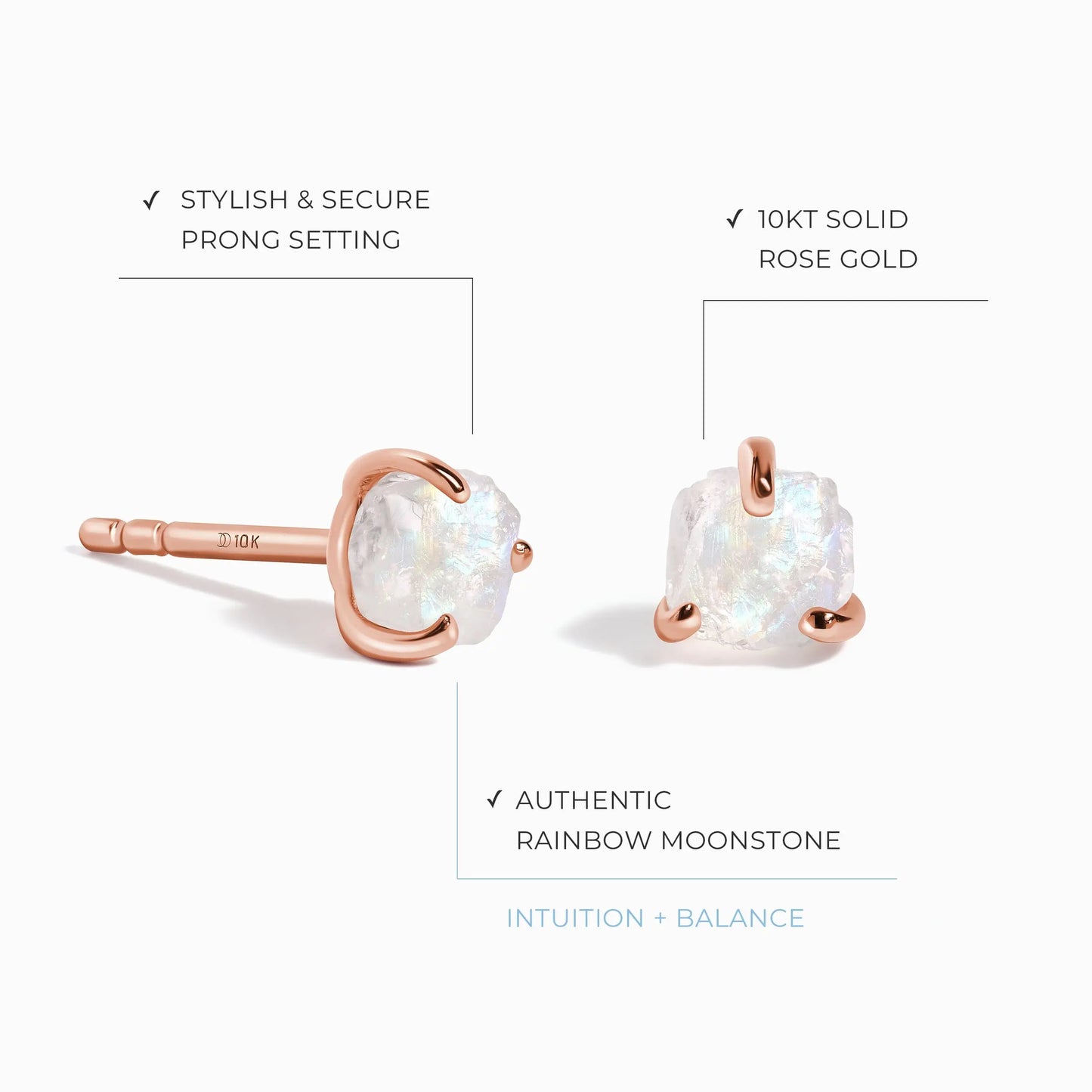 Raw Moonstone Earrings - Unique Moon Magic
