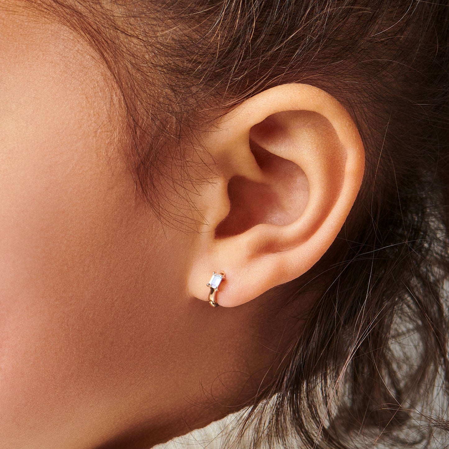 Kids Moonstone Hoops - Rainbow Moon Magic
