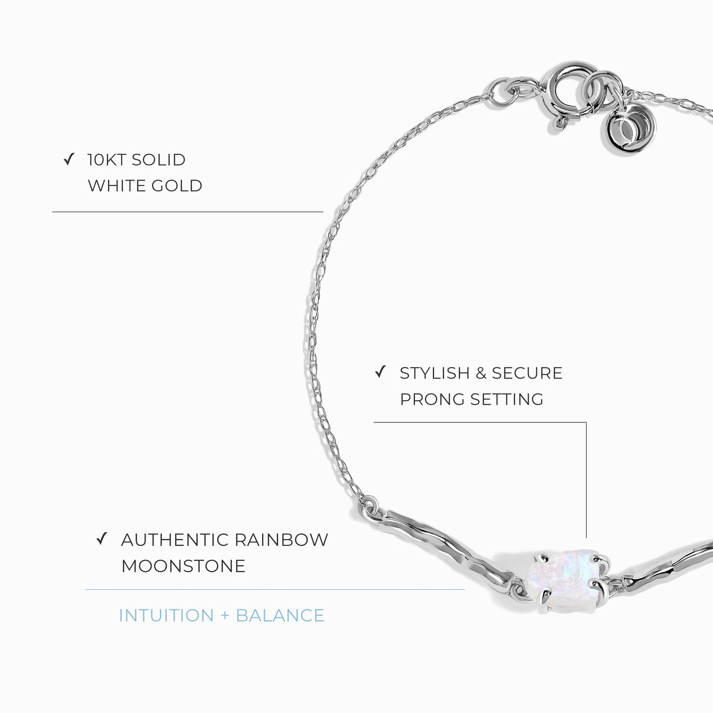 Raw Moonstone Kids Bracelet - Petite Flow Moon Magic
