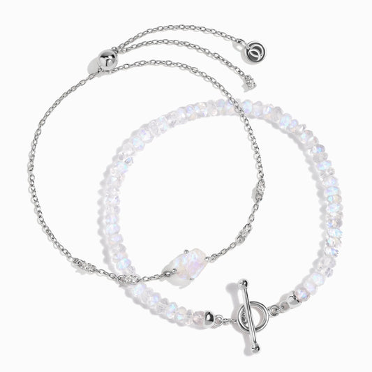 Moonstone Bracelet Stack - Raw Goddess Energy Moon Magic