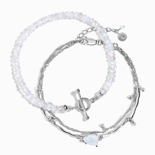 Moonstone Bracelet Stack - Energy Flow Moon Magic
