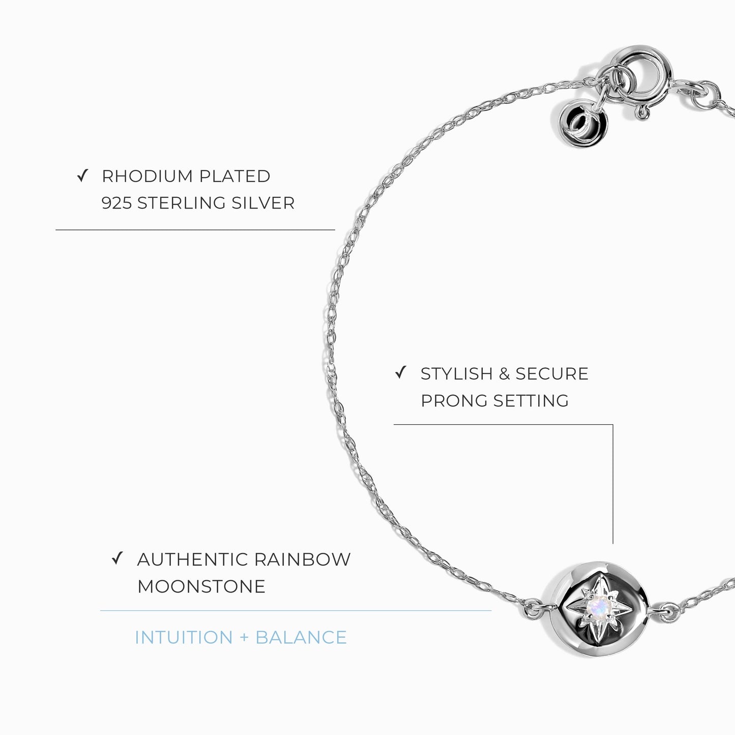 Kids Moonstone Bracelet - North Star Moon Magic