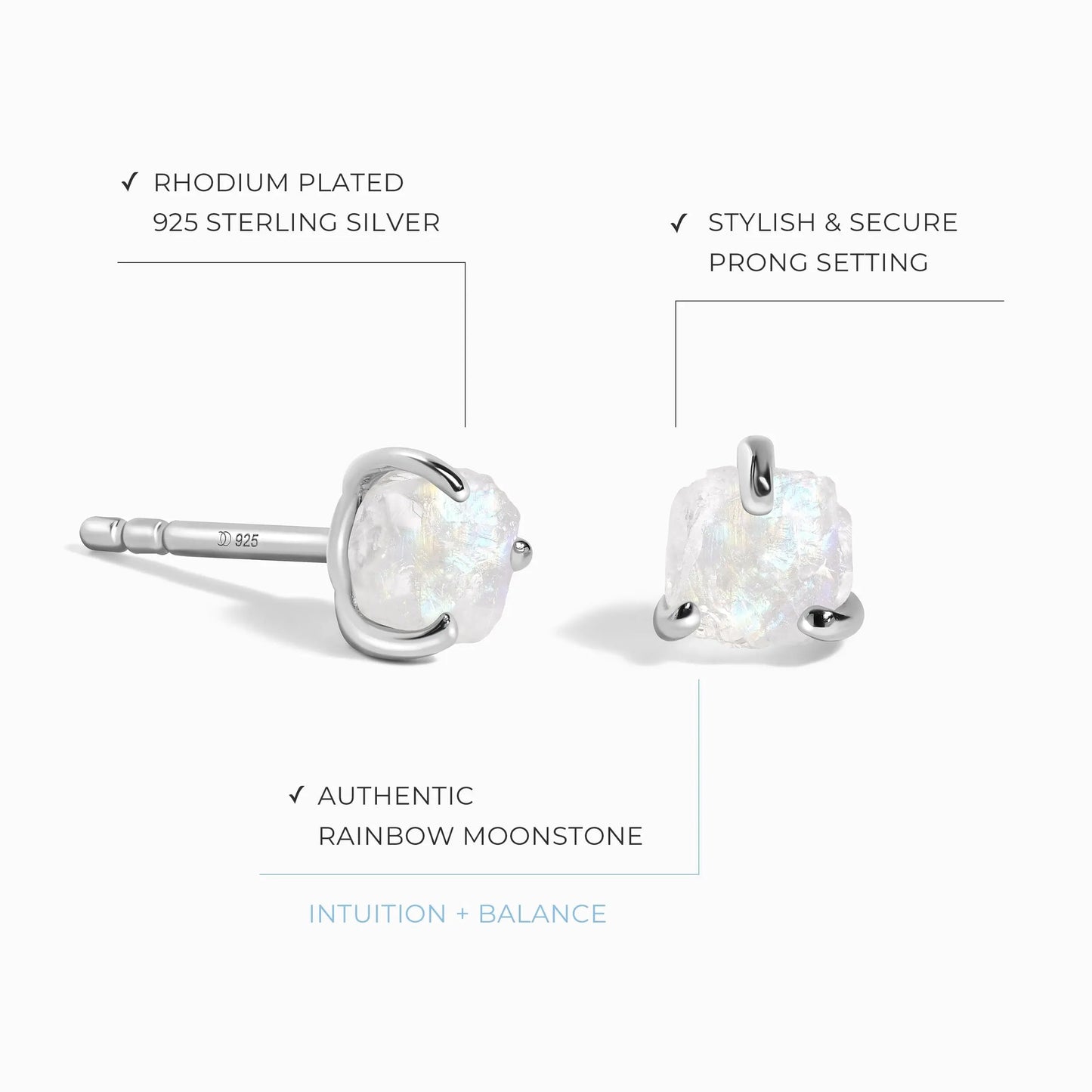 Raw Moonstone Earrings - Unique Moon Magic