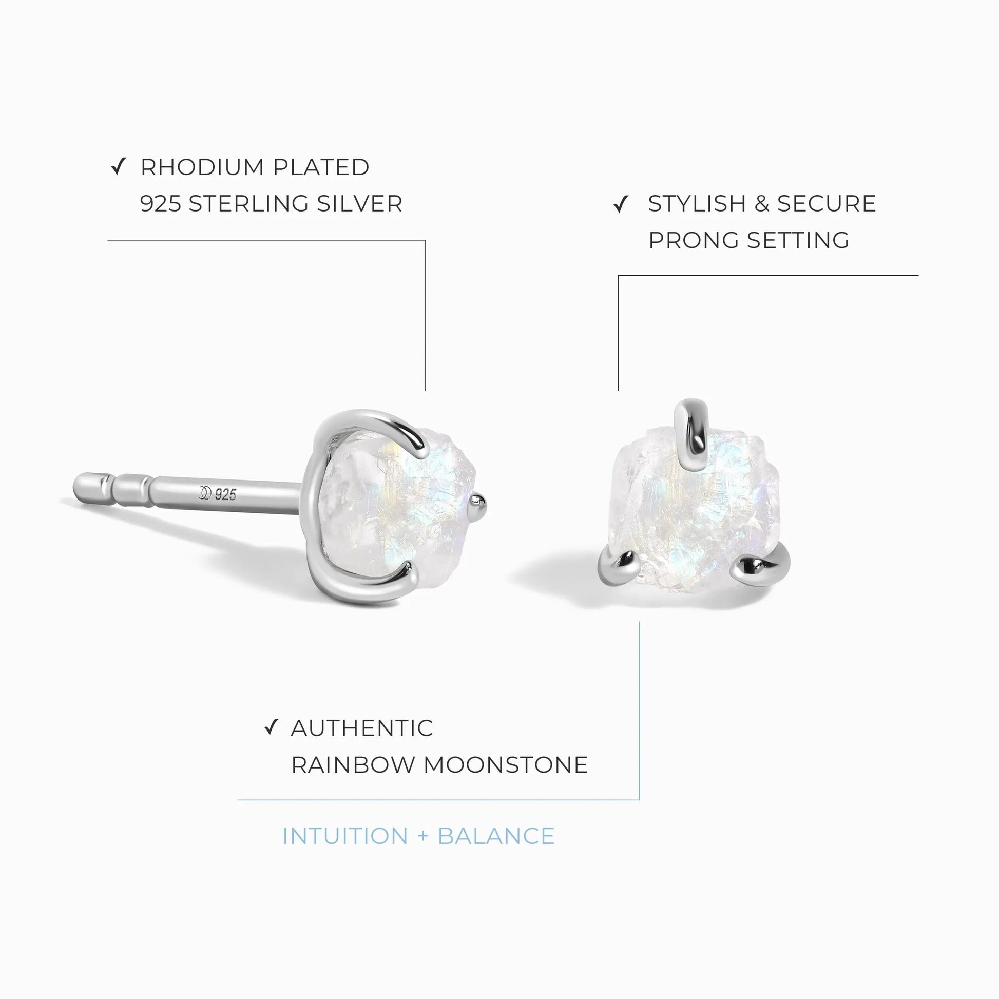 Raw Moonstone Earrings - Unique Moon Magic