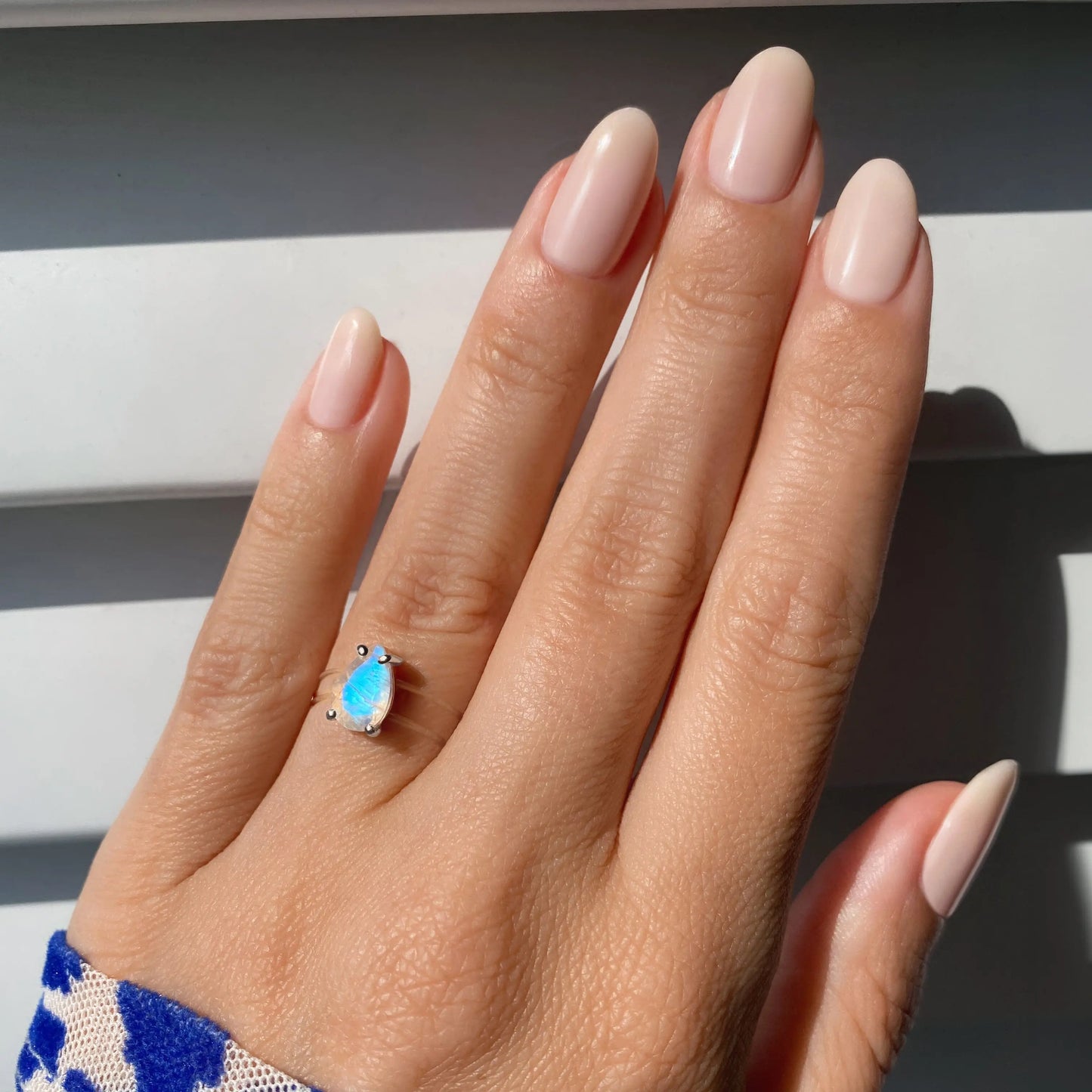 Moonstone Ring Floating Sway - June Birthstone Moon Magic