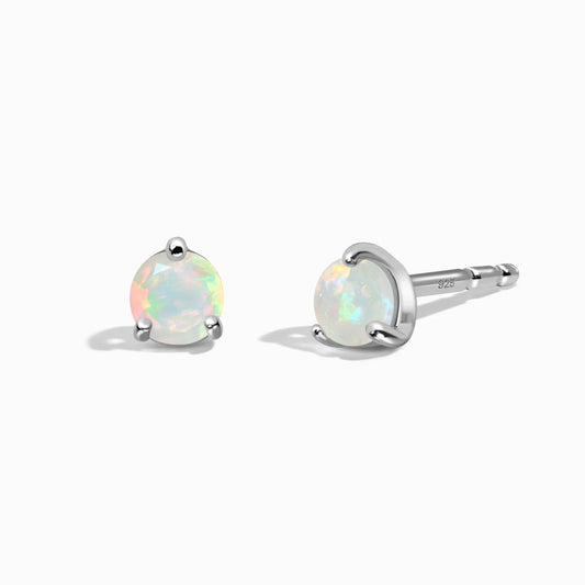 Opal Round Studs - October Birthstone Moon Magic