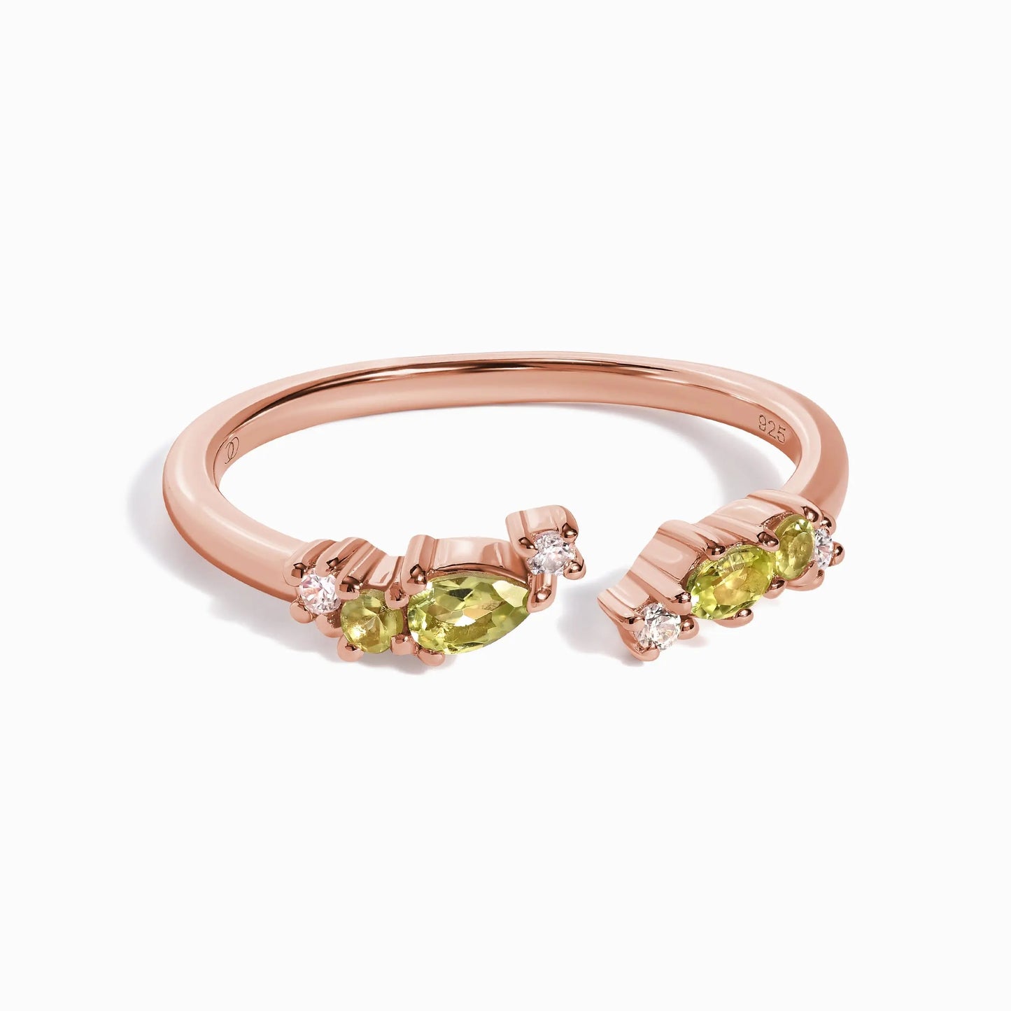 Adjustable Peridot Ring Flourish - August Birthstone Moon Magic