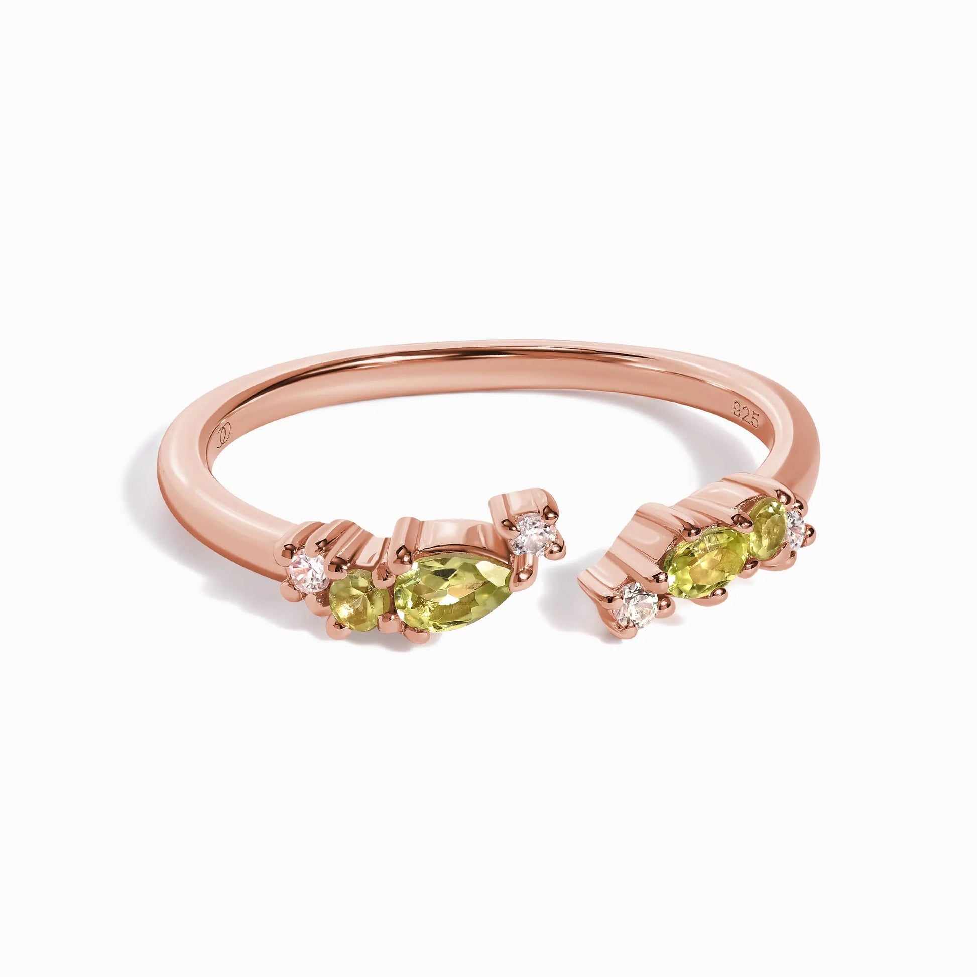 Adjustable Peridot Ring Flourish - August Birthstone Moon Magic