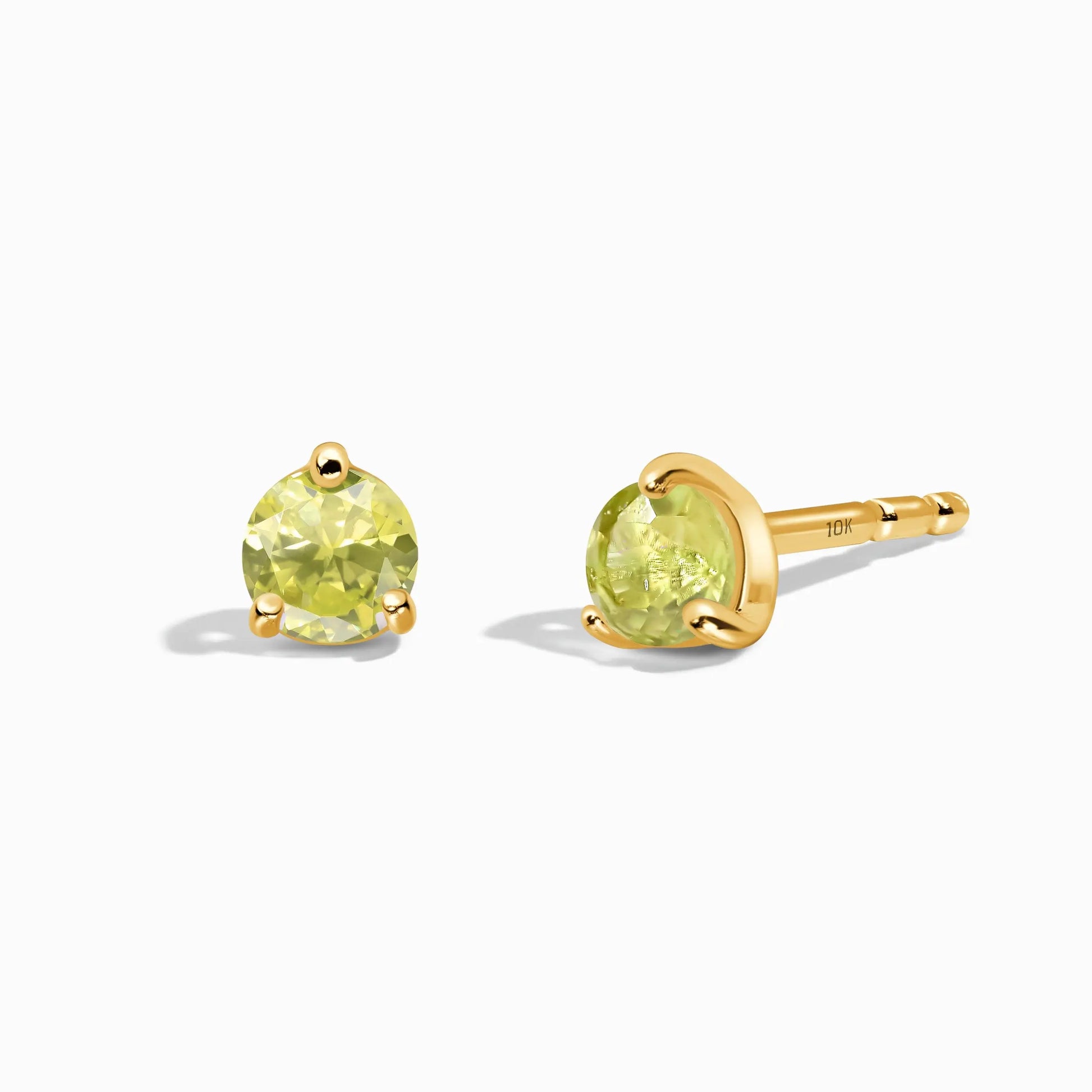 Peridot Round Studs - August Birthstone Moon Magic