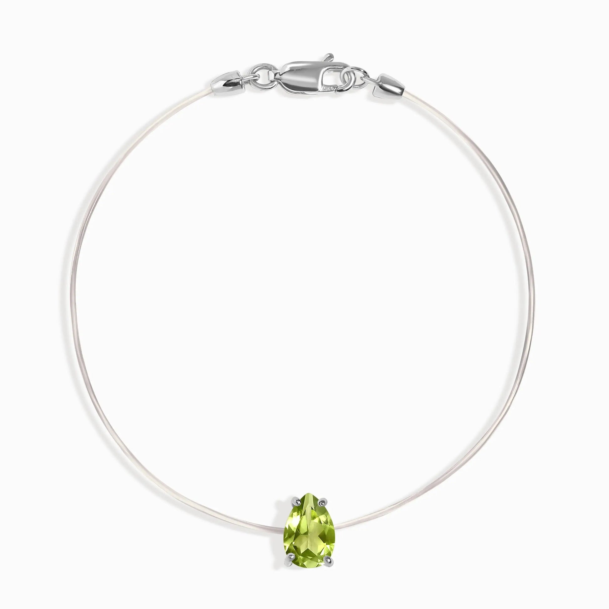 Peridot Bracelet Floating Sway - August Birthstone Moon Magic