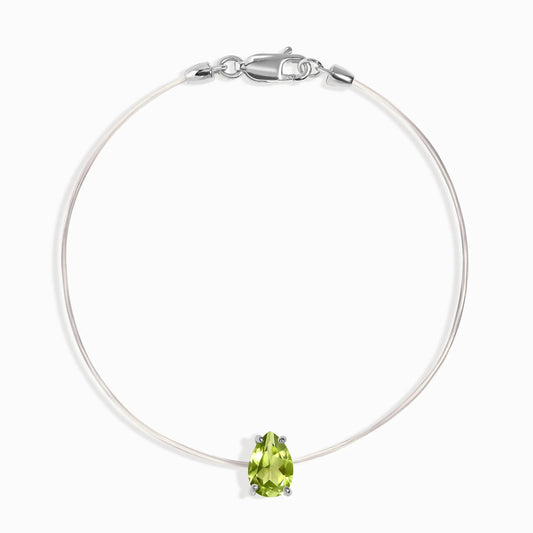 Peridot Bracelet Floating Sway - August Birthstone Moon Magic