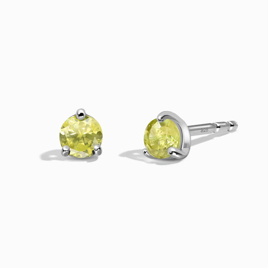 Peridot Round Studs - August Birthstone Moon Magic