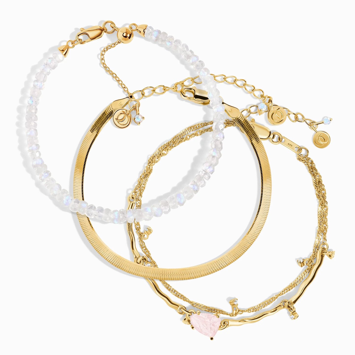 Moonstone & Rose Quartz Bracelet Stack - True Self-Love Moon Magic