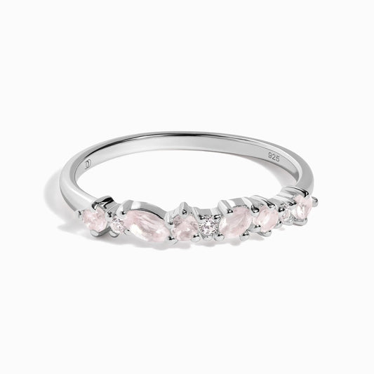 Rose Quartz White Zircon Ring - Grace Moon Magic