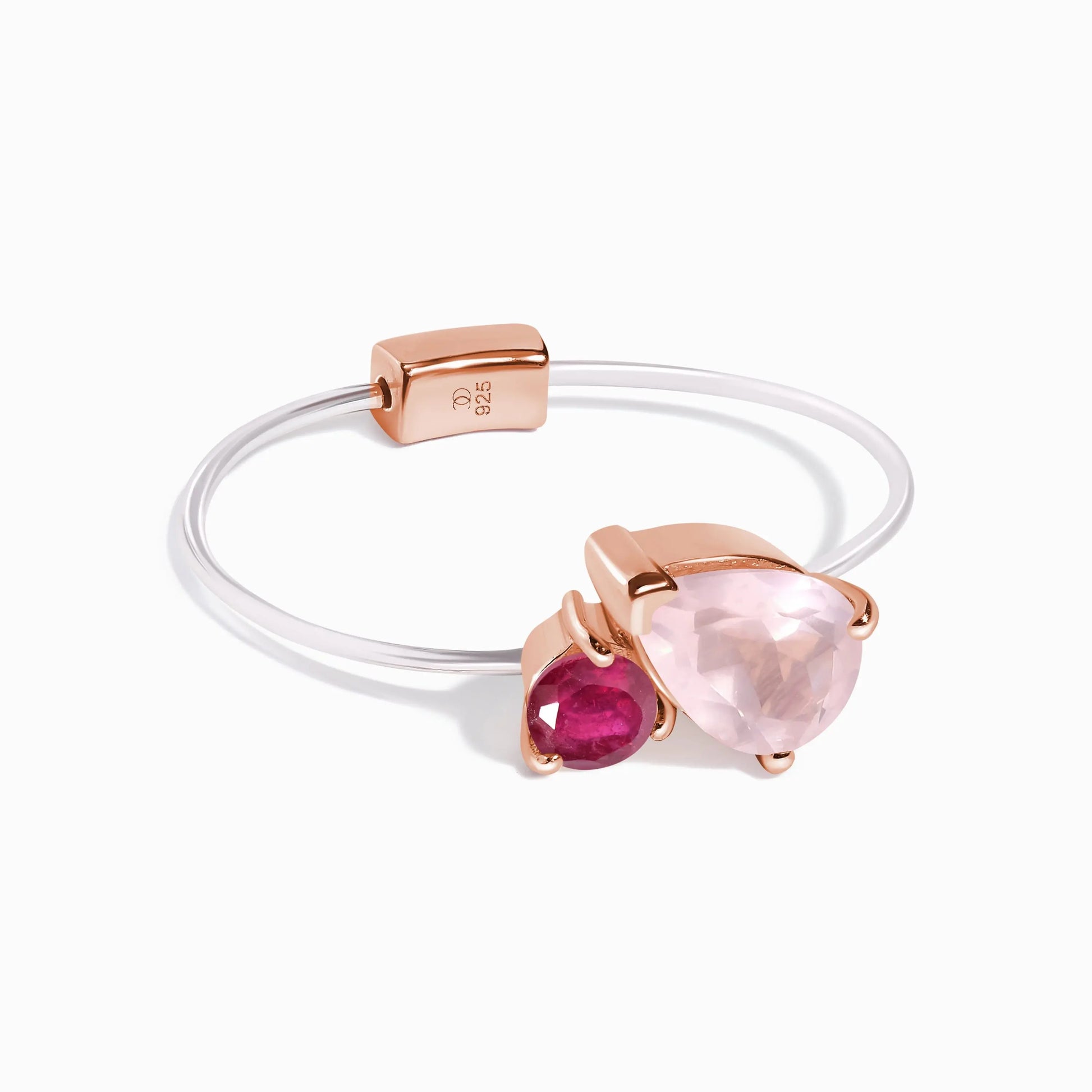 Floating Ring - Toi Et Moi Rose Quartz & Ruby Moon Magic