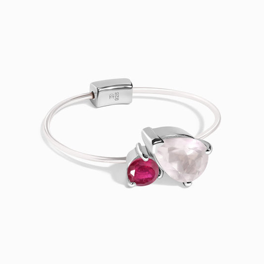 Floating Ring - Toi Et Moi Rose Quartz & Ruby Moon Magic